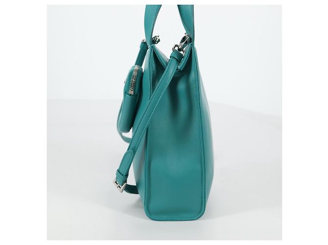 PRADA Borsa a Mano in Pelle 2 in 1 Verde Argento Auth 135405SAM - vista 3