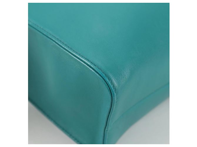 PRADA Borsa a Mano in Pelle 2 in 1 Verde Argento Auth 135405SAM - vista 8