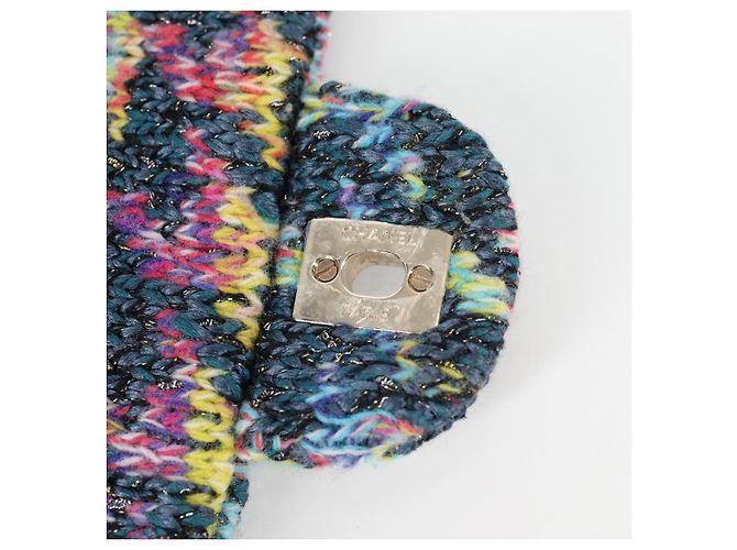 Borsa a Spalla con Catena CHANEL Tweed Blu Oro CC Auth 134856SM D'oro - vista 9
