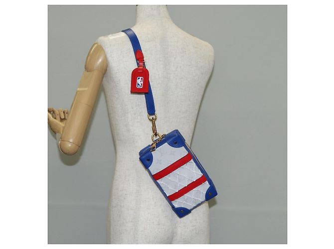 LOUIS VUITTON Borsa per telefono Soft Trunk LV X NBA Bianca M80101 LV Auth 138078SAM Monogramma - vista 26