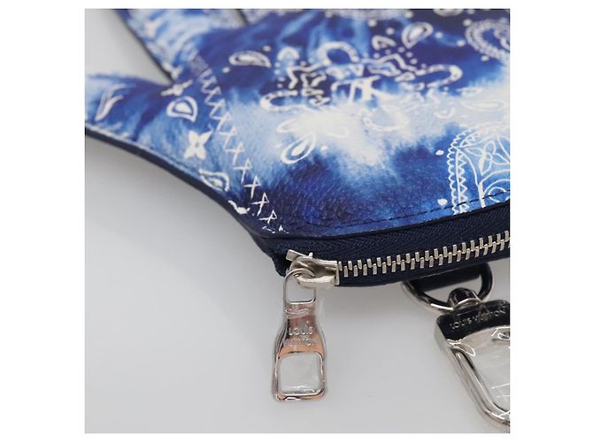 LOUIS VUITTON Bandana Monogram Pouch HIGH 5 Bianco Blu M81410 LV Auth 142343SAM - vista 14