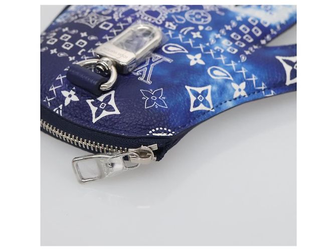 LOUIS VUITTON Bandana Monogram Pouch HIGH 5 Bianco Blu M81410 LV Auth 142343SAM - vista 15
