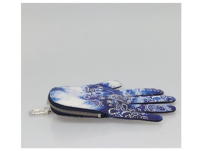 LOUIS VUITTON Bandana Monogram Pouch HIGH 5 Bianco Blu M81410 LV Auth 142343SAM - vista 3