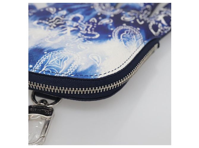 LOUIS VUITTON Bandana Monogram Pouch HIGH 5 Bianco Blu M81410 LV Auth 142343SAM - vista 7