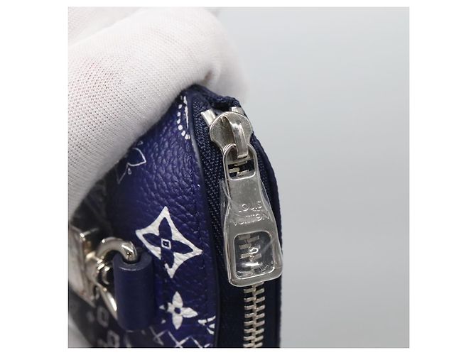 LOUIS VUITTON Bandana Monogram Pouch HIGH 5 Bianco Blu M81410 LV Auth 142343SAM - vista 8