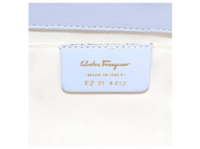 Borsa a mano Gancini in rattan viola e oro Auth 141146SAV di Salvatore Ferragamo - vista 11
