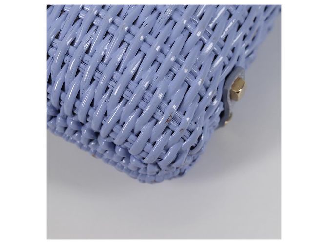 Borsa a mano Gancini in rattan viola e oro Auth 141146SAV di Salvatore Ferragamo - vista 15