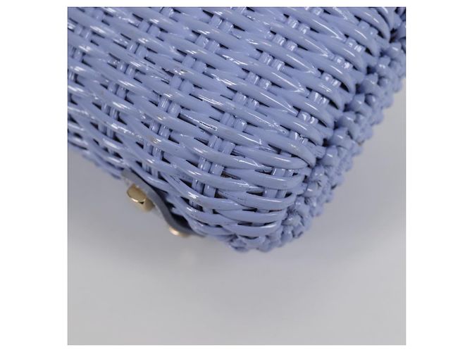 Borsa a mano Gancini in rattan viola e oro Auth 141146SAV di Salvatore Ferragamo - vista 16