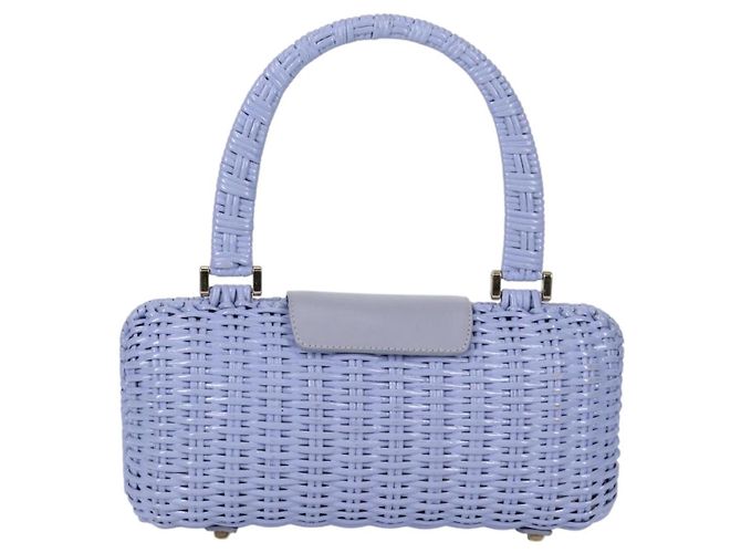 Borsa a mano Gancini in rattan viola e oro Auth 141146SAV di Salvatore Ferragamo - vista 2