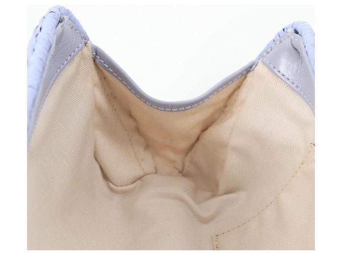 Borsa a mano Gancini in rattan viola e oro Auth 141146SAV di Salvatore Ferragamo - vista 20