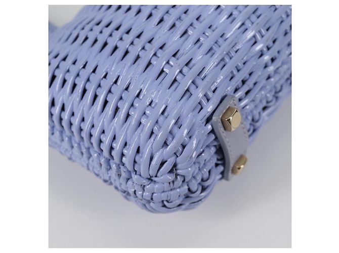 Borsa a mano Gancini in rattan viola e oro Auth 141146SAV di Salvatore Ferragamo - vista 9