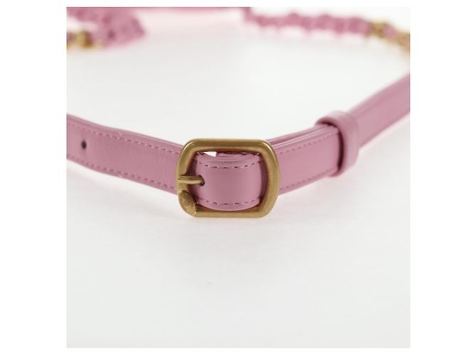CHANEL Borsa a Spalla Matelassé in Pelle di Agnello Rosa Oro CC Auth 140756SAM D'oro - vista 14