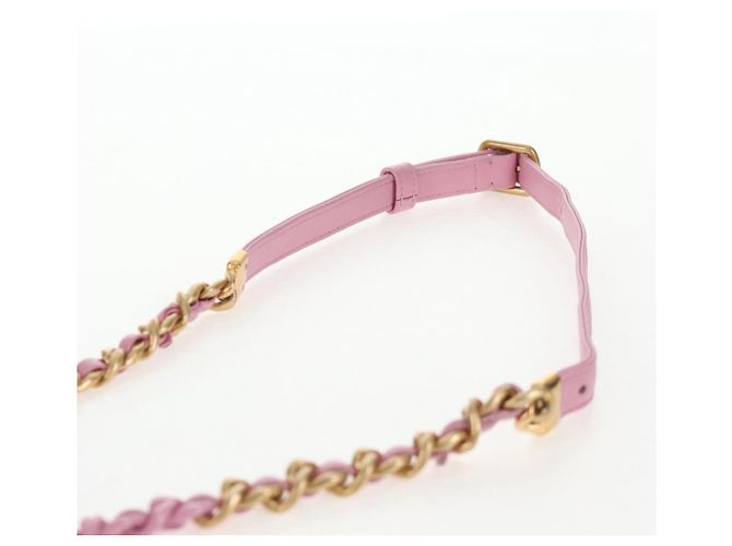 CHANEL Borsa a Spalla Matelassé in Pelle di Agnello Rosa Oro CC Auth 140756SAM D'oro - vista 16