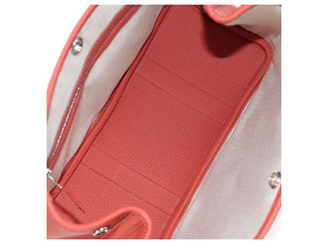 Hermès HERMES Borsa a Mano Garden Party TPM Pelle Arancione Argento Auth 139049SM - vista 10
