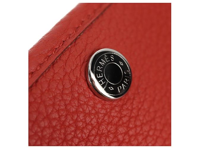 Hermès HERMES Borsa a Mano Garden Party TPM Pelle Arancione Argento Auth 139049SM - vista 19