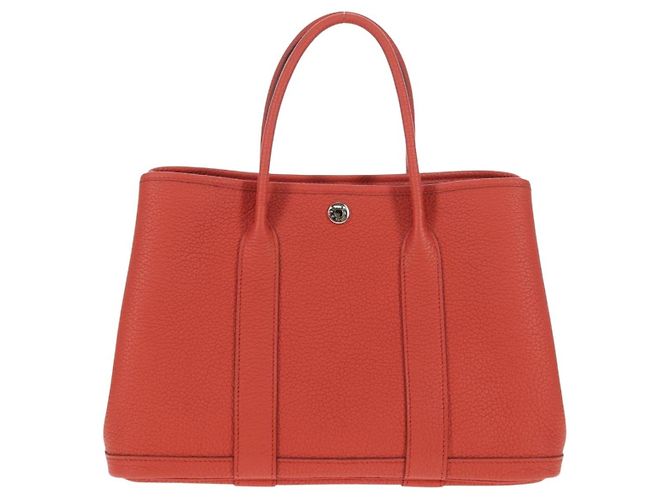 Hermès HERMES Borsa a Mano Garden Party TPM Pelle Arancione Argento Auth 139049SM - vista 2