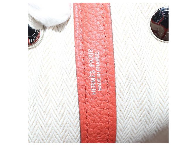 Hermès HERMES Borsa a Mano Garden Party TPM Pelle Arancione Argento Auth 139049SM - vista 20