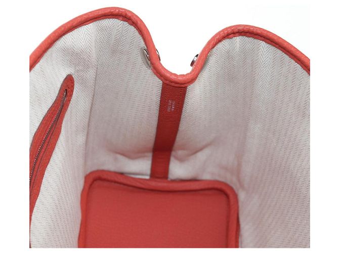 Hermès HERMES Borsa a Mano Garden Party TPM Pelle Arancione Argento Auth 139049SM - vista 21