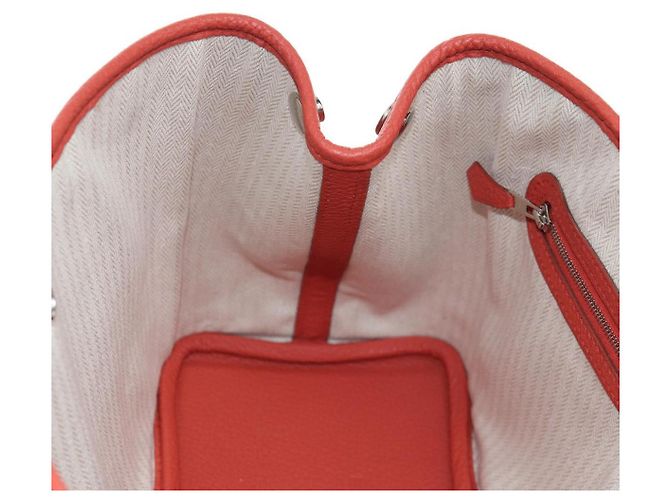 Hermès HERMES Borsa a Mano Garden Party TPM Pelle Arancione Argento Auth 139049SM - vista 22