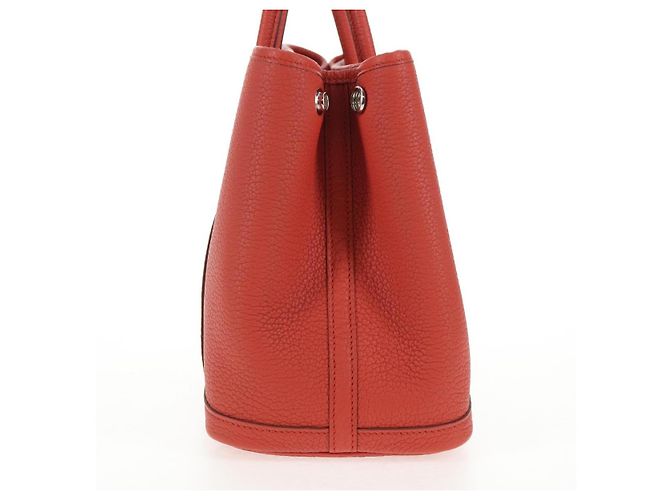 Hermès HERMES Borsa a Mano Garden Party TPM Pelle Arancione Argento Auth 139049SM - vista 3