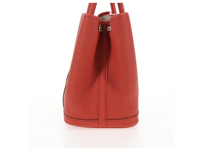 Hermès HERMES Borsa a Mano Garden Party TPM Pelle Arancione Argento Auth 139049SM - vista 4