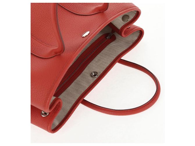Hermès HERMES Borsa a Mano Garden Party TPM Pelle Arancione Argento Auth 139049SM - vista 6