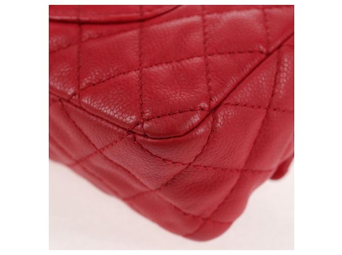 Borsa a spalla a catena CHANEL in pelle caviar rossa con CC argento Auth 139978SM Rosso - vista 18