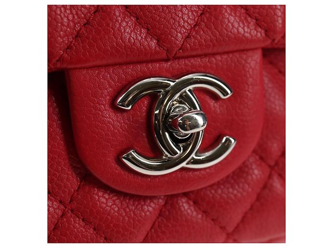 Borsa a spalla a catena CHANEL in pelle caviar rossa con CC argento Auth 139978SM Rosso - vista 19