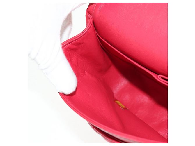 Borsa a spalla a catena CHANEL in pelle caviar rossa con CC argento Auth 139978SM Rosso - vista 26