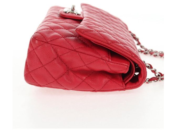 Borsa a spalla a catena CHANEL in pelle caviar rossa con CC argento Auth 139978SM Rosso - vista 4