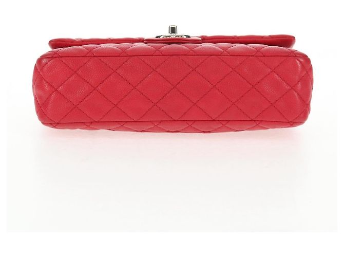 Borsa a spalla a catena CHANEL in pelle caviar rossa con CC argento Auth 139978SM Rosso - vista 5