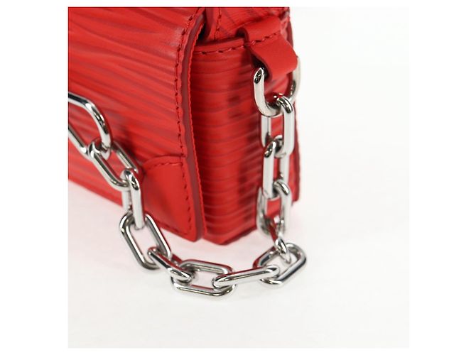 LOUIS VUITTON Micro Steamer Bolsa de Hombro de Cuero Roja M23837 LV Auth 137151SM - vista 10