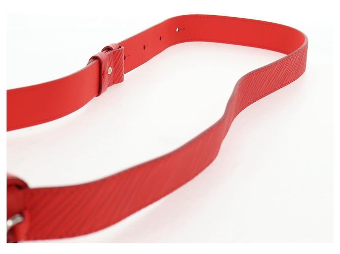 LOUIS VUITTON Micro Steamer Bolsa de Hombro de Cuero Roja M23837 LV Auth 137151SM - vista 14