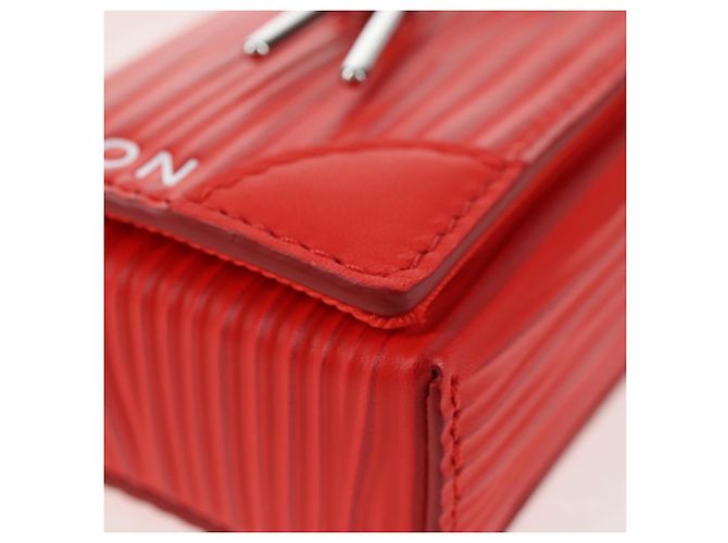 LOUIS VUITTON Micro Steamer Bolsa de Hombro de Cuero Roja M23837 LV Auth 137151SM - vista 15