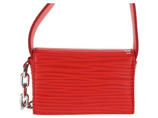 LOUIS VUITTON Micro Steamer Bolsa de Hombro de Cuero Roja M23837 LV Auth 137151SM - vista 2