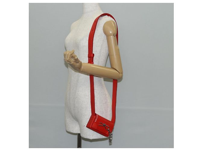 LOUIS VUITTON Micro Steamer Bolsa de Hombro de Cuero Roja M23837 LV Auth 137151SM - vista 25