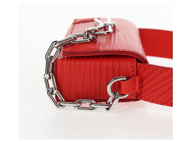 LOUIS VUITTON Micro Steamer Bolsa de Hombro de Cuero Roja M23837 LV Auth 137151SM - vista 3