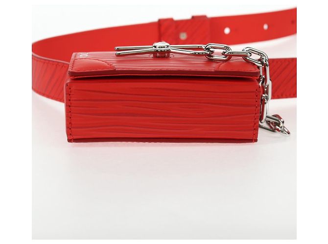 LOUIS VUITTON Micro Steamer Bolsa de Hombro de Cuero Roja M23837 LV Auth 137151SM - vista 5