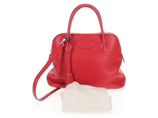 Hermès HERMES Bolide 31 Borsa a Mano Pelle Taurillon Rossa Argento Auth 142568SM Rosso - vista 12