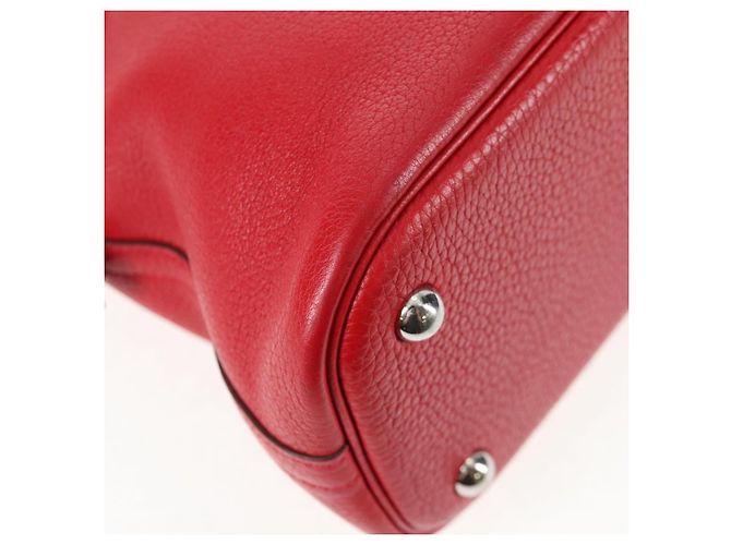 Hermès HERMES Bolide 31 Borsa a Mano Pelle Taurillon Rossa Argento Auth 142568SM Rosso - vista 19