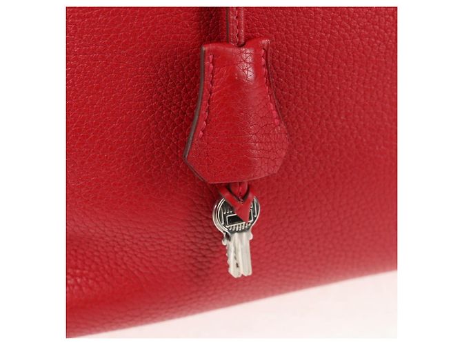 Hermès HERMES Bolide 31 Borsa a Mano Pelle Taurillon Rossa Argento Auth 142568SM Rosso - vista 21