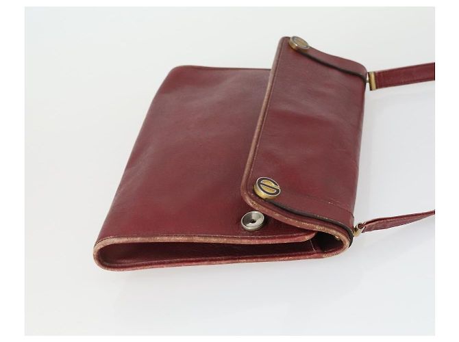 Borsa a mano Christian Dior in pelle 2 pezzi Bordeaux Beige Auth fm5166 - vista 4