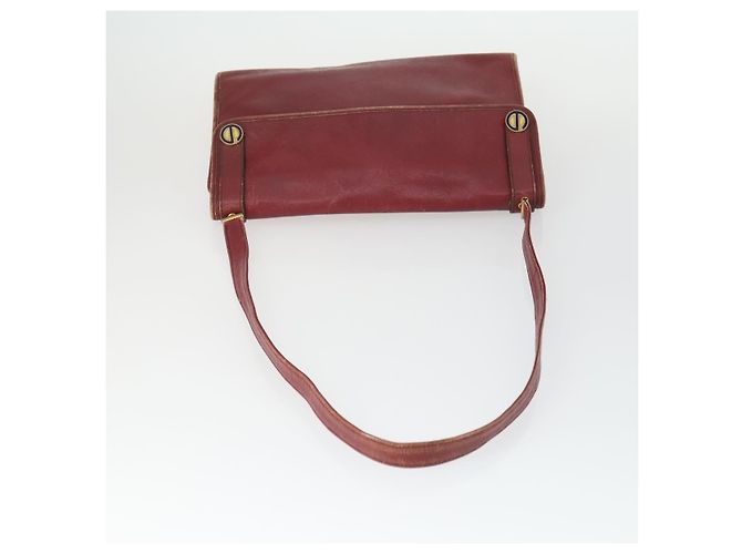 Borsa a mano Christian Dior in pelle 2 pezzi Bordeaux Beige Auth fm5166 - vista 5