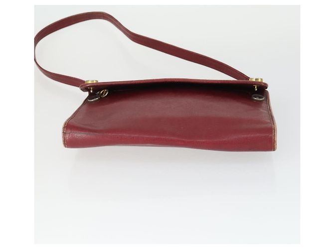Borsa a mano Christian Dior in pelle 2 pezzi Bordeaux Beige Auth fm5166 - vista 7