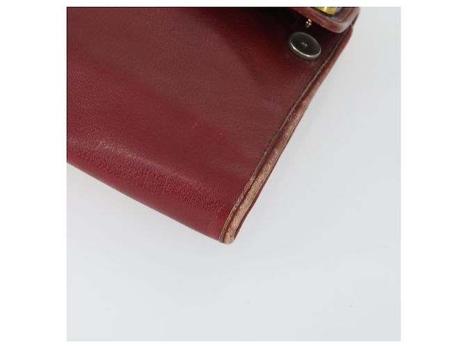 Borsa a mano Christian Dior in pelle 2 pezzi Bordeaux Beige Auth fm5166 - vista 8