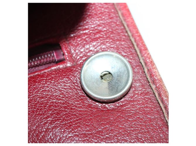 Borsa a mano Christian Dior in pelle 2 pezzi Bordeaux Beige Auth fm5166 - vista 9