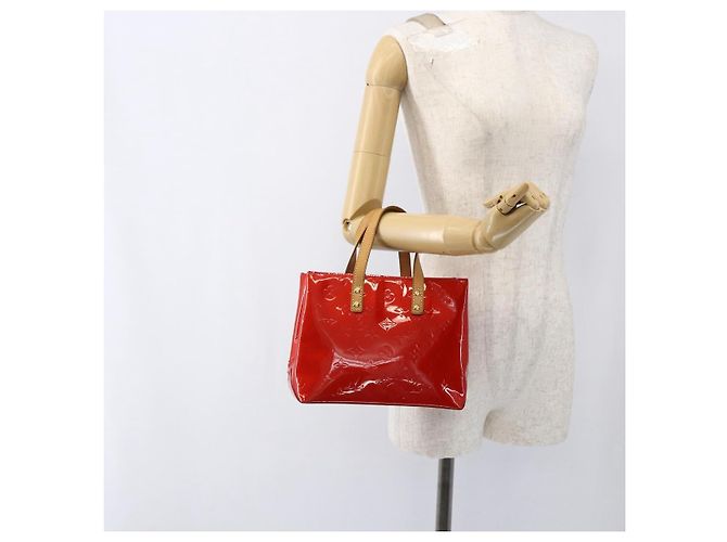 LOUIS VUITTON Bolso de Mano Monogram Vernis Reade PM Rojo M91088 Auth LV 170927 Roja - vista 21