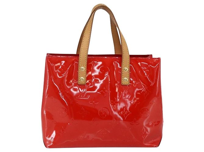 LOUIS VUITTON Bolso de Mano Monogram Vernis Reade PM Rojo M91088 Auth LV 170927 Roja - vista 3