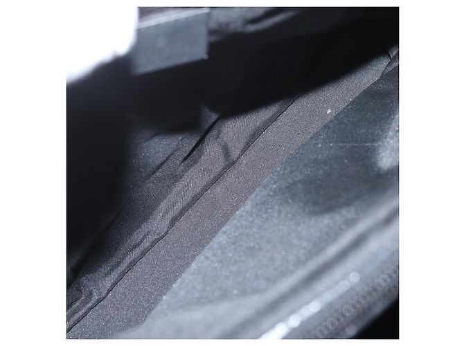 Bamboo GUCCI GG Canvas Bambus Handtasche Nylon Schwarz Silber 002 1010 Auth BSZ259 - Ansicht 10
