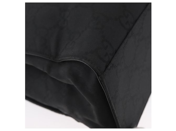 Bamboo GUCCI GG Canvas Bambus Handtasche Nylon Schwarz Silber 002 1010 Auth BSZ259 - Ansicht 16